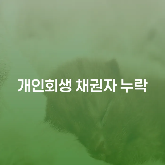 개인회생 채권자 누락, 채무자의 실수인가요?