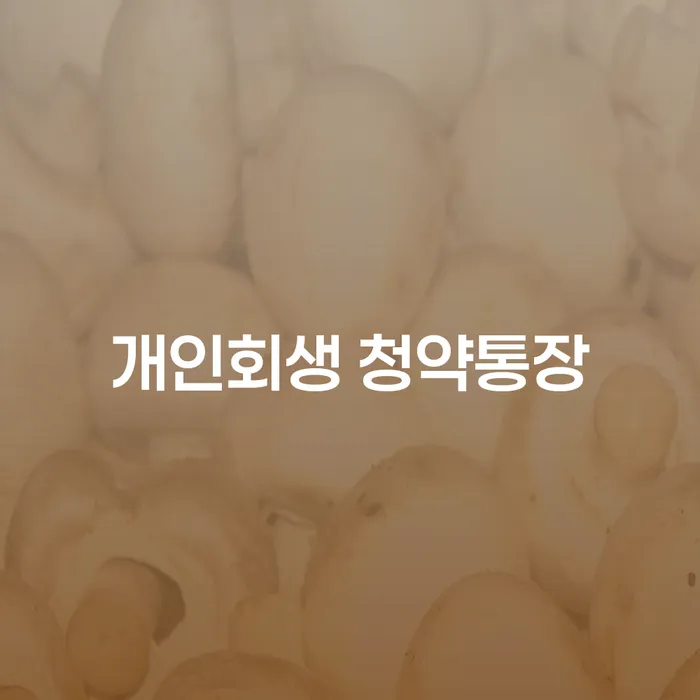 개인회생 청약통장 활용법과 고흥군 개인회생파산 해결 전략은?